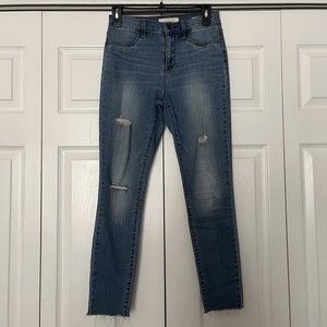 Pacsun Power Super Stretch High Rise Ankle Jegging Sz 26  Distressed Jeans
